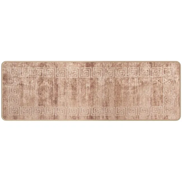 vidaXL Tapijt - Runner - MARSA - Beige - en - goud - 50 - x - 150 - cm - Polyester - en - PVC