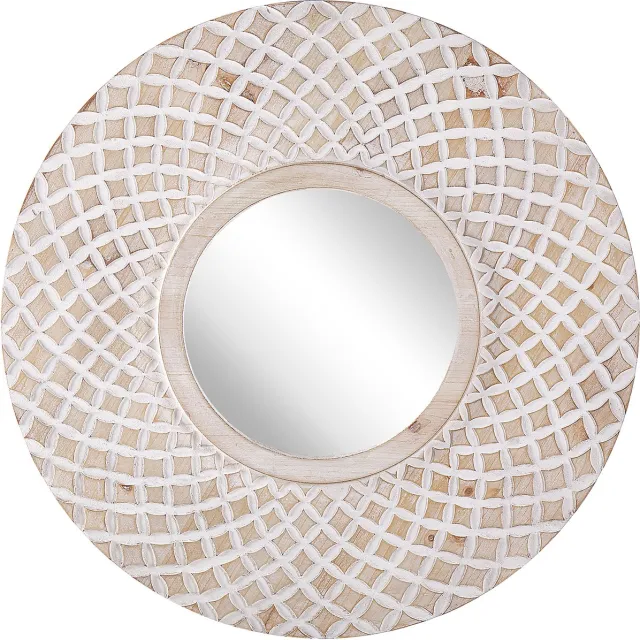 Beliani POMARO - Wandspiegel - Lichtbruin - Dennenhout