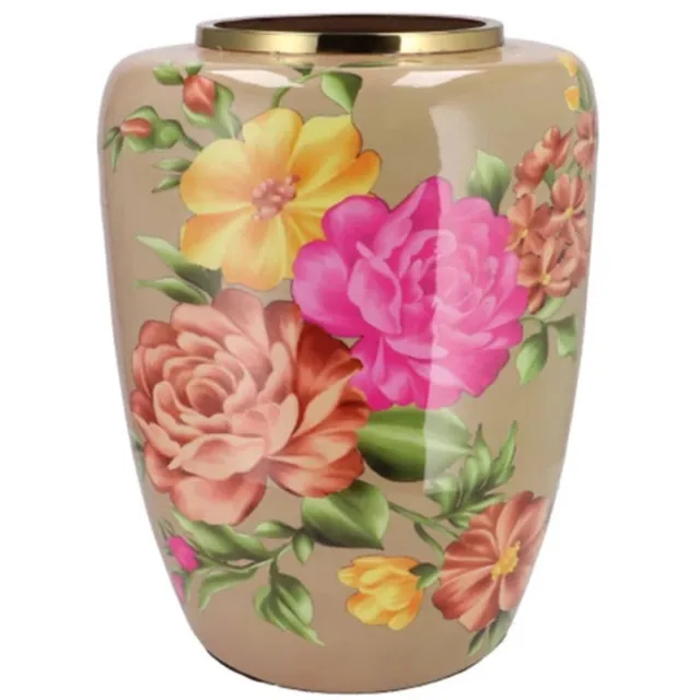 DK design Vaas Flower Bouquet - taupe - metaal - D33 x H45 cm - bloemenvaas