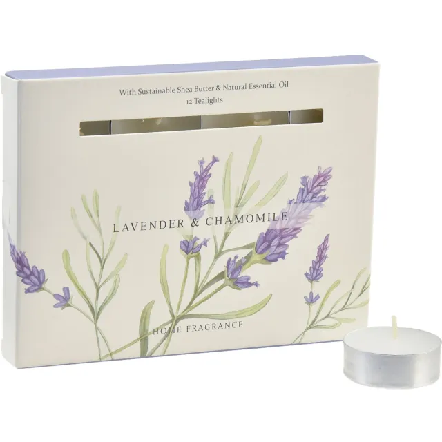 Decoris Theelichten Lavendel 12-delig crème