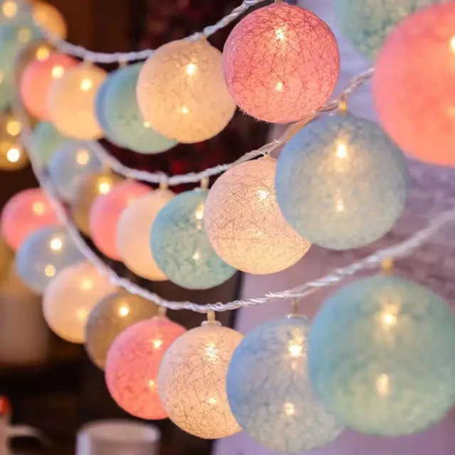 PomBoo Lichtsnoer - Lichtslinger - Multicolor - bollampjes - Sfeerverlichting - Feestverlichting - 20 led lampen - USB - 3 meter