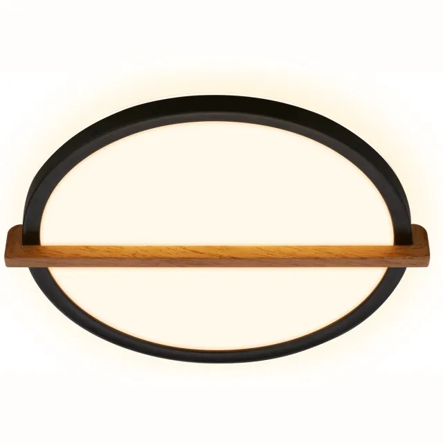 Briloner Remsa - LED Plafonniére - plafondlamp met indirect licht - warm wit licht - 29 x 31,5 x 4 cm - zwart hout