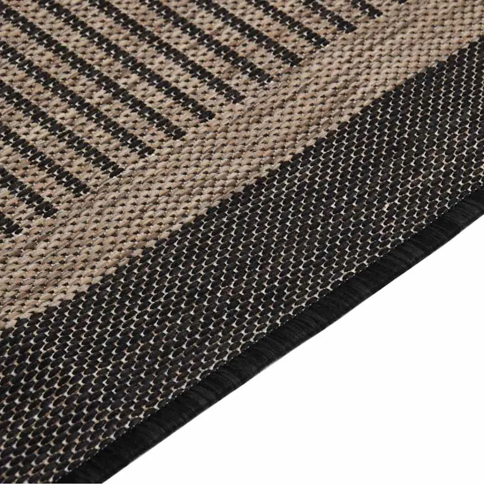 vidaXL Buitenkleed platgeweven 80x250 cm donkerbruin bruin, foto 4