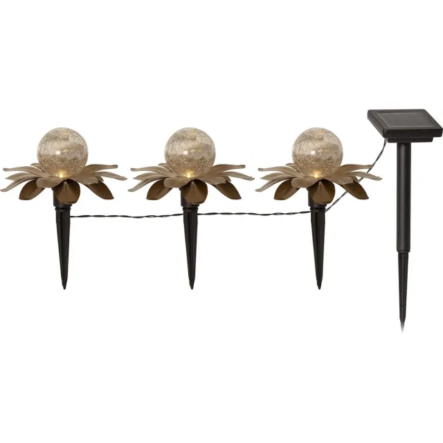 Star Trading Solar tuinverlichting Bloemen - Lelie - Set van 3 Goud