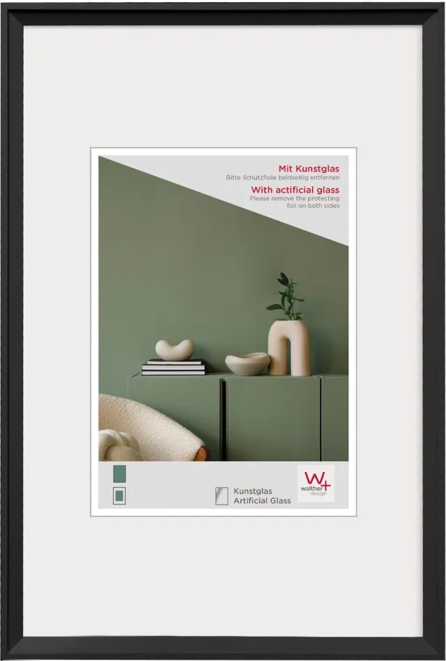 Walther Desire - Kunststof lijst - Fotoformaat 40x50 cm - Kunstglas - Zwart