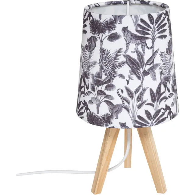 Atmosphera Lamp Jungle Zwart Wit Houten Driepoot