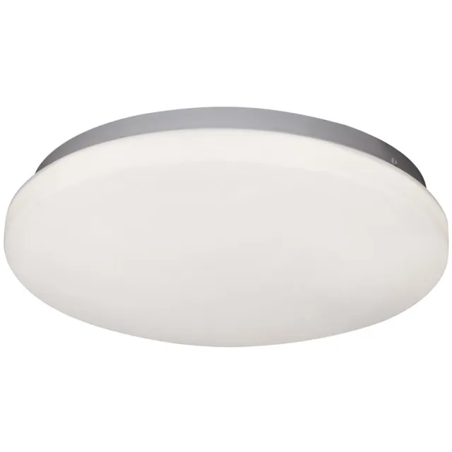 Globo Lighting Plafondlamp LED woonkamerlamp zilver Ganglamp rond, metaal acryl opaal, 20W 1400lm warm wit, DxH 29x6,1 cm