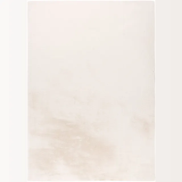 Padiro knus hoogpolig shaggy vloerkleed 120 x 170 cm - crème / offwhite - modern effen ontwerp - voor vloerverwarming - van polyester beige