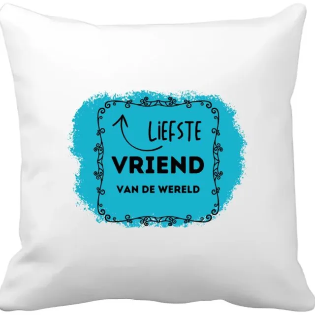 Akyol liefste vriend van de wereld Kussen hoes - Vriend/vriendin - de liefste vriend - valentijnsdag - verjaardag - cadeautje voor vriendje - kado - geschenk - 40 bij 40 cm Multicolor