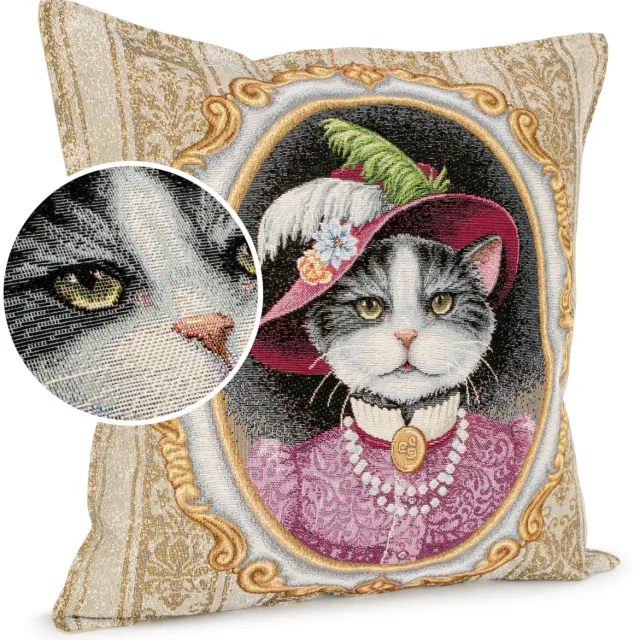 ANRO Milady Sierkussen 45x45 cm - Jacquard gobelin - Inclusief vulling Beige