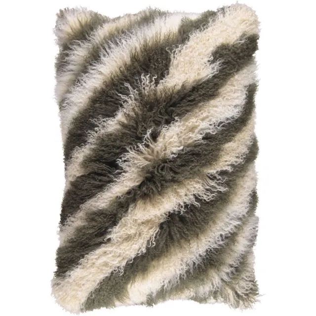 Sheepskin House Curly Kussen - 60x90 cm Arctic Sunrise/Hedge Green