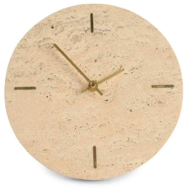 SP Collection tafelklok travertijn beige, 20 cm rond, foto 2