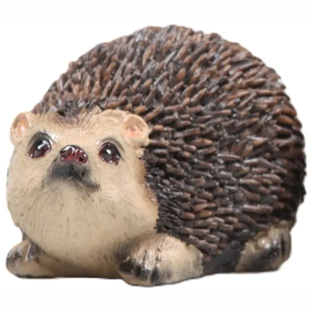 Farmwood Animals Farmwood Egel tuin beeldje - binnen/buiten - 10x7x6 cm - dieren tuinbeelden - snuitje omhoog Multi