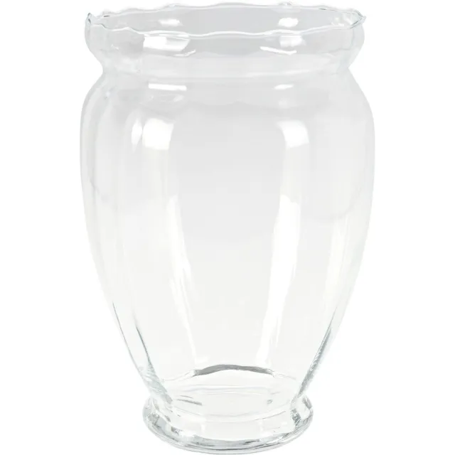 H&S Collection Bloemen vaas - glas - transparant - D21 x H35 cm
