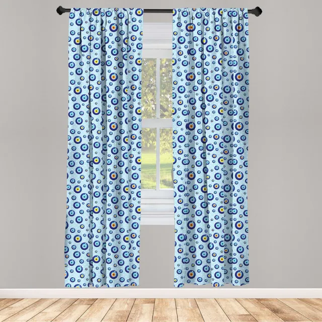 ABAKUHAUS Boze Oog Venstergordijnen – 2-delige set 75x175 cm Kleurrijk Meerkleurig