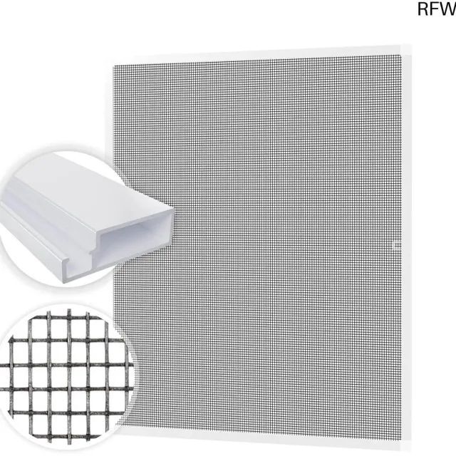 RFWR Insectenhor voor Ramen 80x100cm - Vliegenhor met Wit Aluminium Frame - Muggenhor en Vliegennet