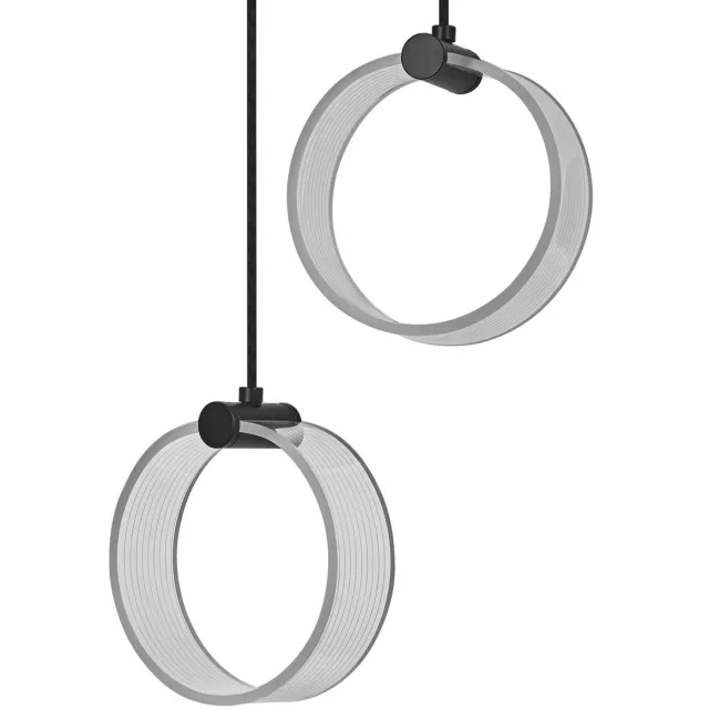 Osram Decor Circle decoratieve hanglamp, 2-lamps, PL, 14W, 930lm, 3000K/4200K/6500K, warm wit/koud wit/daglicht, Click-CCT, niet dimbaar, IP20, kunststof, zwart, LED niet vervangbaar