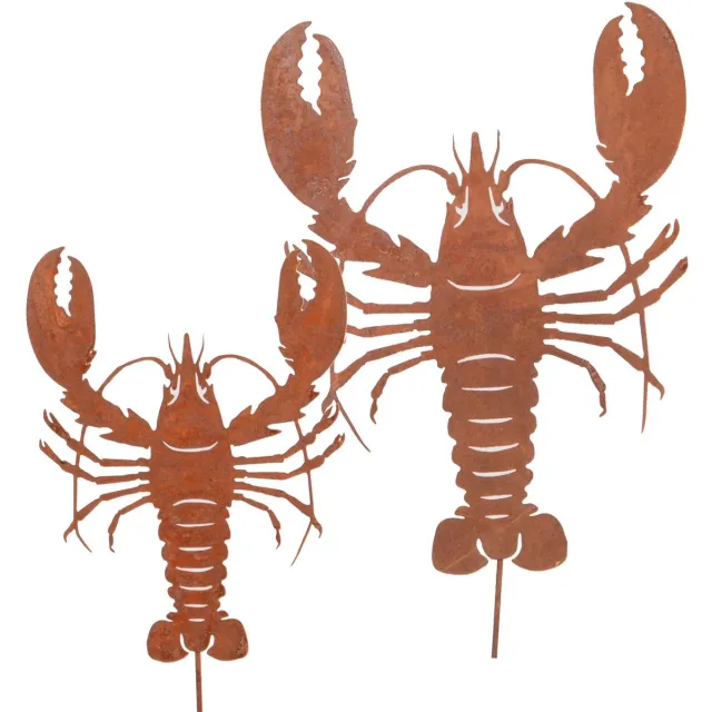 UNUS Tuinsteker Kreeft set van 2 roestlook Bruin