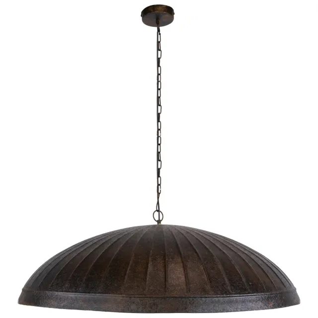 Nest of Nora Hanglamp Skavi - ø90 cm - Halfronde kap industrieel - Smoked brown Donkerbruin
