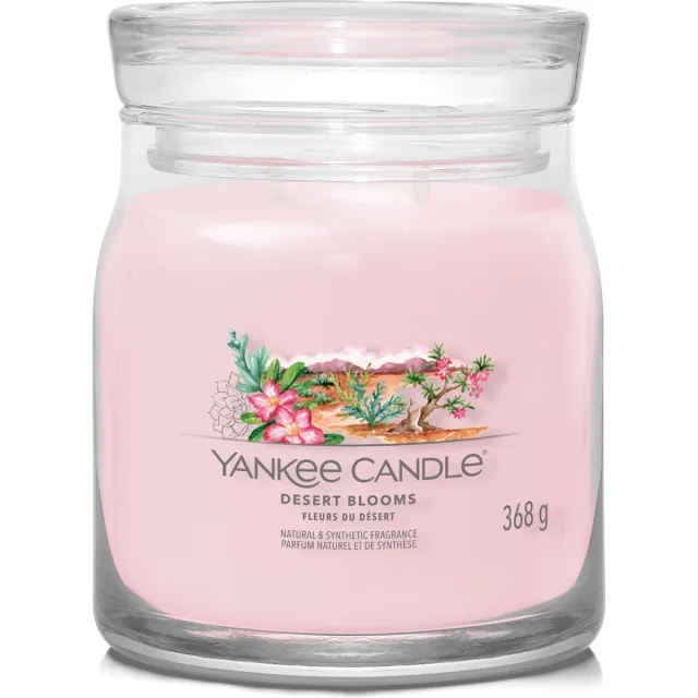 Yankee Candle Desert Blooms Medium Geurkaars - 50 branduren - 2 lonten Roze
