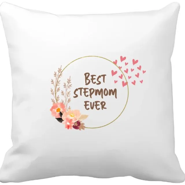 Akyol bonusmoeder cadeau - Kussen hoes - Moeder - stiefmoeder cadeau - bonusmama - stiefmoeder cadeautjes - moederdag cadeau - mamacadeautjes verjaardag - liefste mama - bonusmama - leuk kado om te geven - 40 bij 40 cm Multicolor