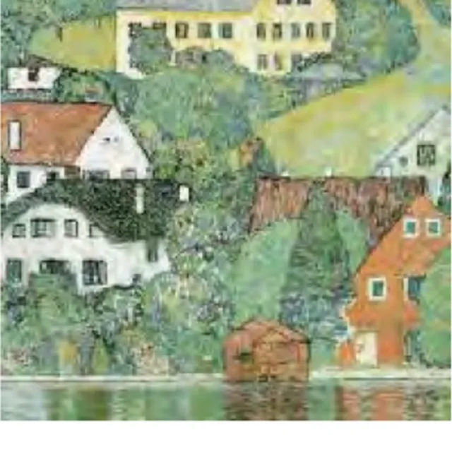 Catch Projecten Mini kunstposter - Gustav Klimt - Huizen in Unterach - 24x30 cm Multicolor