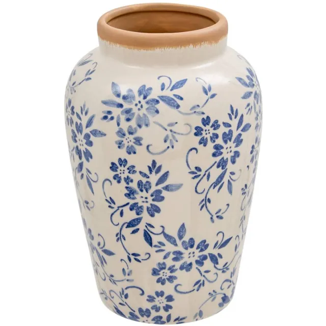 Atmosphera Créateur d'intérieur® Japo keramische vaas, H. 23,5 cm, blauw Bleu clair
