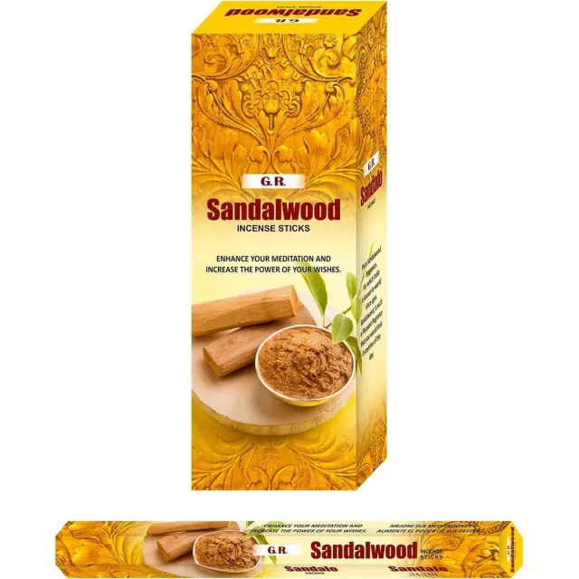 Yogi & Yogini naturals GR Wierook Sandelhout hexagram pak Wit