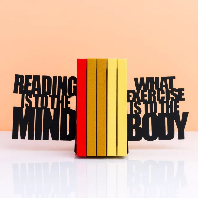 Balvi Boekensteun Mind Exercise - Zwart - Metaal - 15x8x20 cm