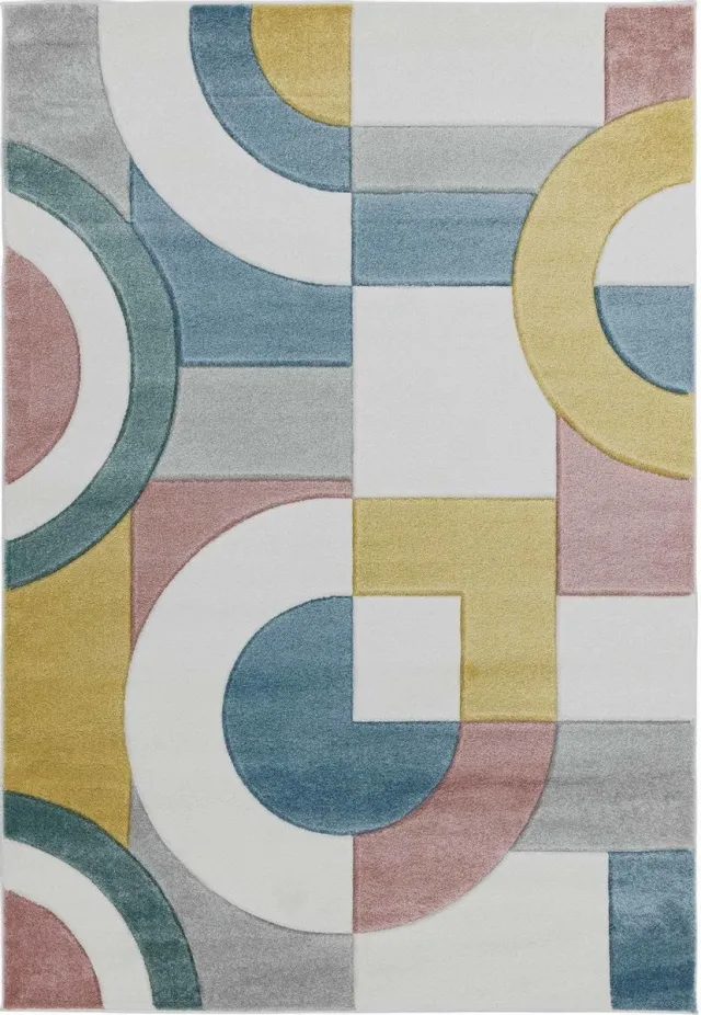 Eazy Living Easy Living - Sketch-Retro-Multi Vloerkleed - 200x290 - Rechthoek - Laagpolig Tapijt - Modern - Meerkleurig