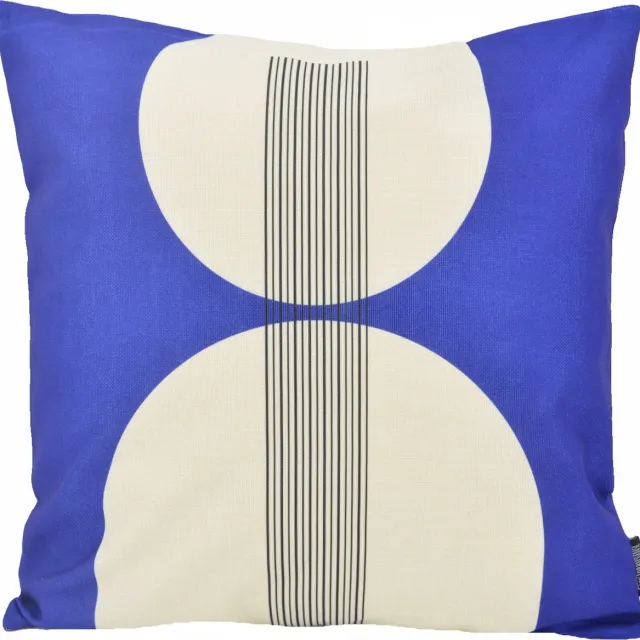 Gek op Kussens! Royal Blue Abstract Kussenhoes | Katoen/Linnen | 45 x 45 cm donkerblauw