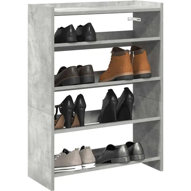 vidaXL Schoenenrek 60x25x81 cm bewerkt hout betongrijs