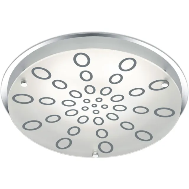 RL Plafondlamp glas rond plafondlamp dimbaar woonkamerlamp plafond, chroom, LED 20W 1800Lm warm wit, DxH 31,5x7,5 cm