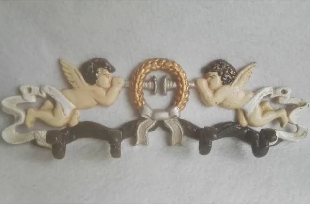 MadDeco Gietijzeren kapstokje van engeltjes (4 wandhaken) - engel - gietijzer divers