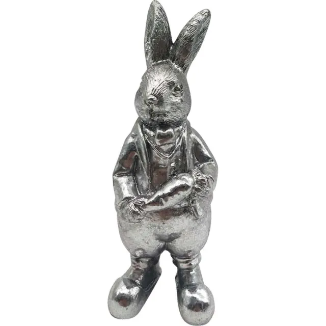 Clayre & Eef Beeld Konijn 13 cm Zilverkleurig Kunststof