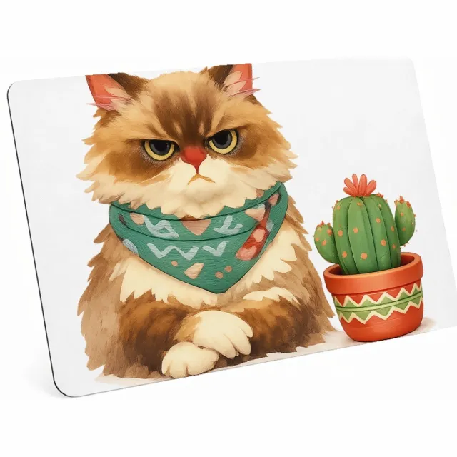 Mr Cadeautjes MDF magnetische fotolijst 28 x 19 - design Een norse egel met een kleine bloempot vol stekelige vetplan | cadeau Wit
