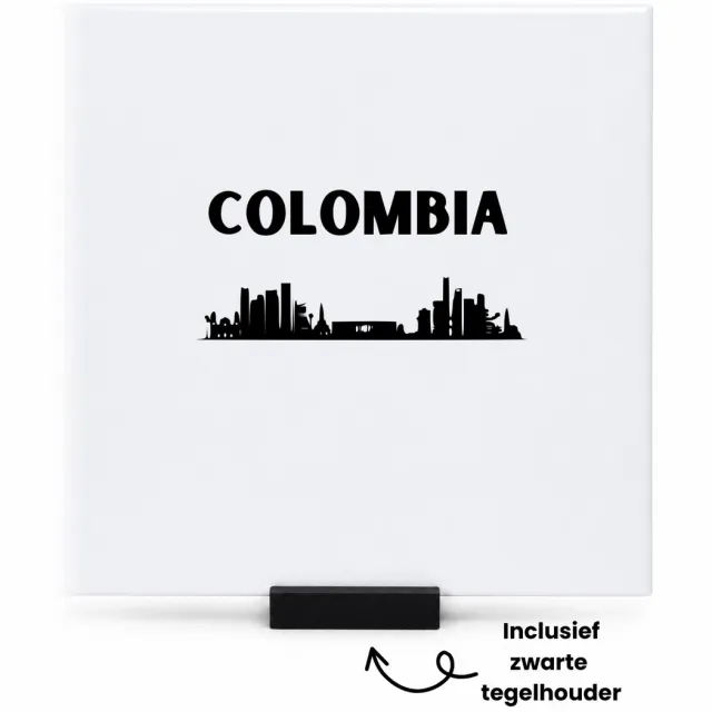 Hacebo Colombia tegeltje met tegelhouder - Piloot - Colombia cadeau - tegeltjes met tekst - beste land - Leuk cadeau voor je Vriend om te geven - spreuktegels - 15x15 CM Wit