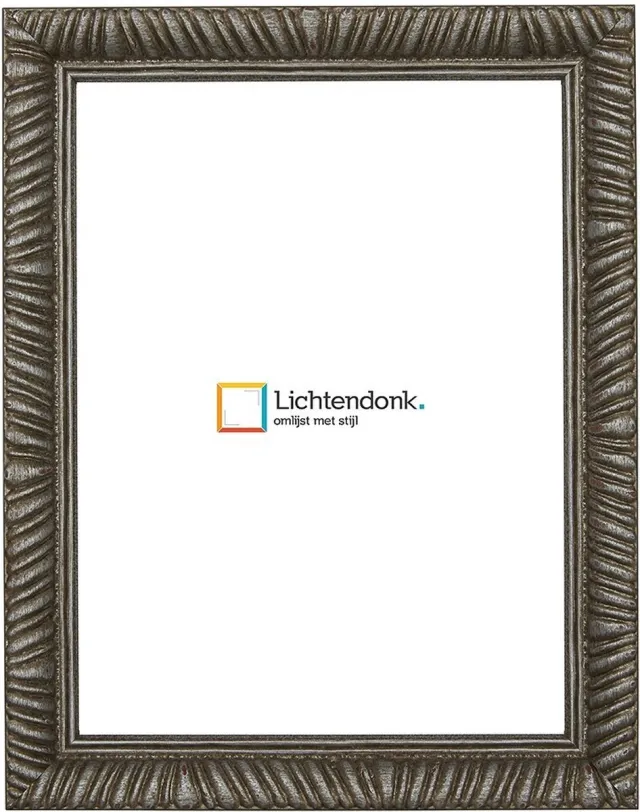 Lichtendonk Fotolijst Verouderd Zilver - Barok - Fotomaat 20x30 - Ontspiegeld Glas - Art.nr. 215-629
