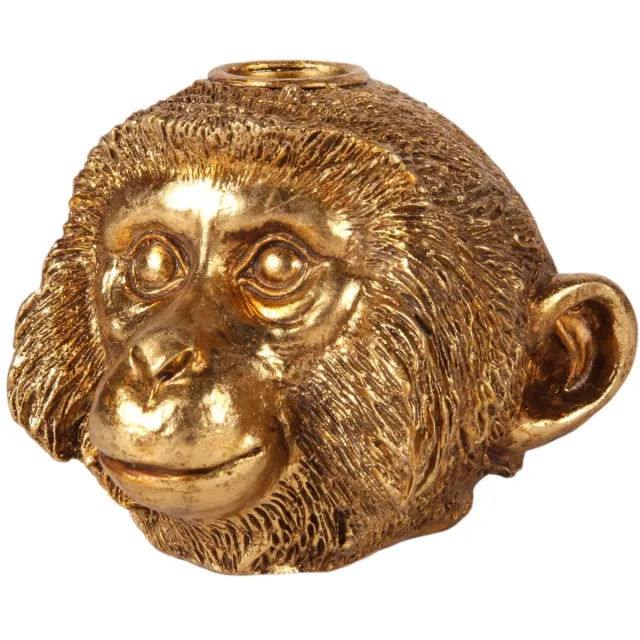 Baroque Kandelaar - Kandelaar Aap 9 cm - Goud - Resin - 10.5x11.5x9 - Polyresin Gold