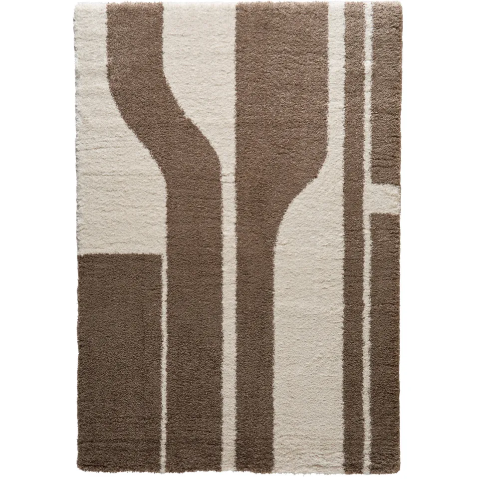 NOUS Living Teyra vloerkleed bruin crème/bruin