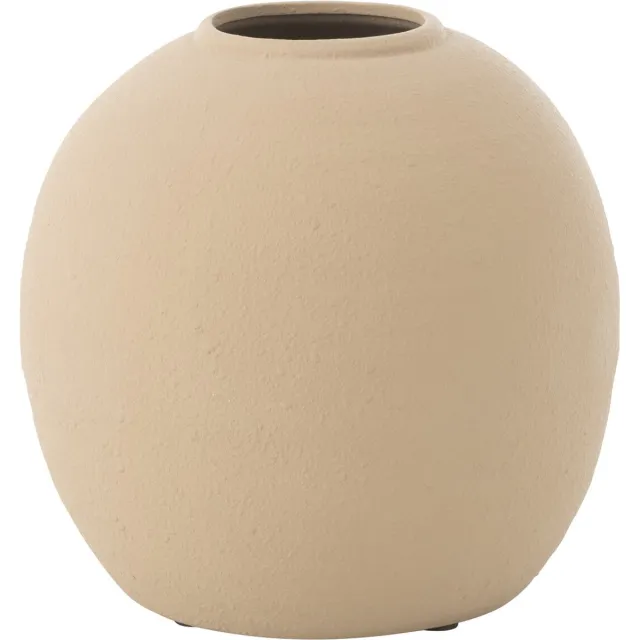 J-Line vaas Cassia Rond - keramiek - naturel - small - Ø 29.5 cm