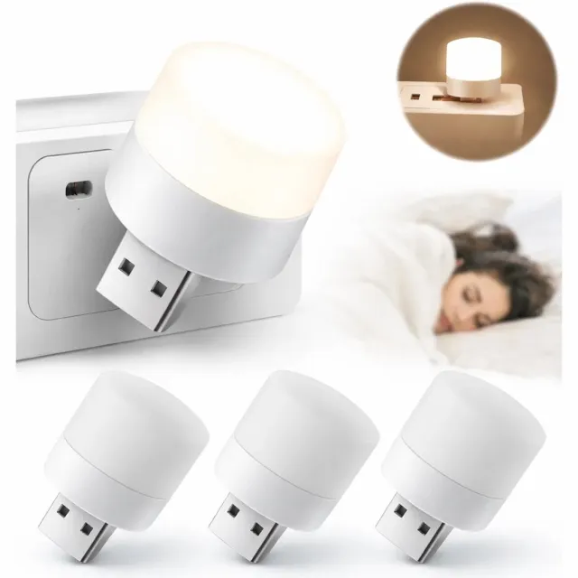 Cheaperito Mini USB Nachtlampje – 3 Stuks – Koud Wit (6000–6500K) – USB Leeslamp – Computerlamp – Draagbaar & Energiezuinig