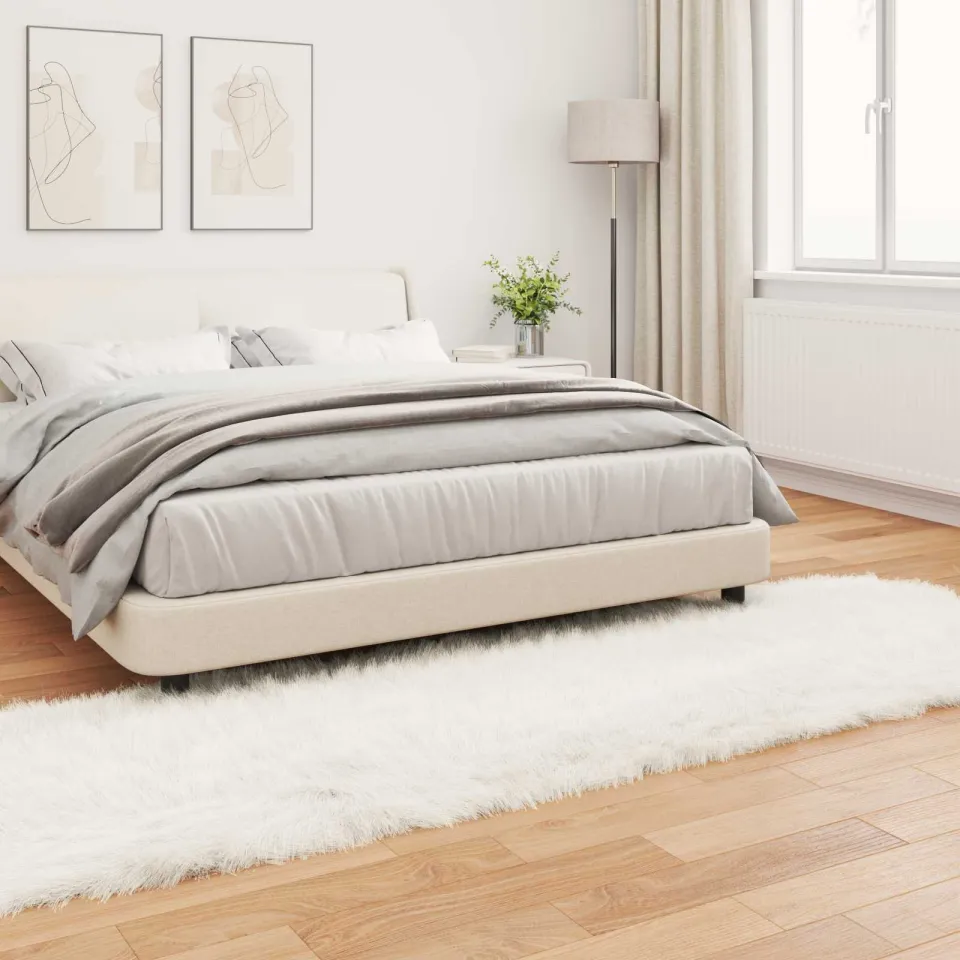 vidaXL Tapijt van imitatie TAFALLA Wit 80 x 250 cm Polyester, foto 3