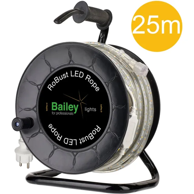Bailey BAI RoBust LED Rope HO - 25M - 760lm/m - wit - IP65 op kabelhaspel - incl. AC/DC adapter