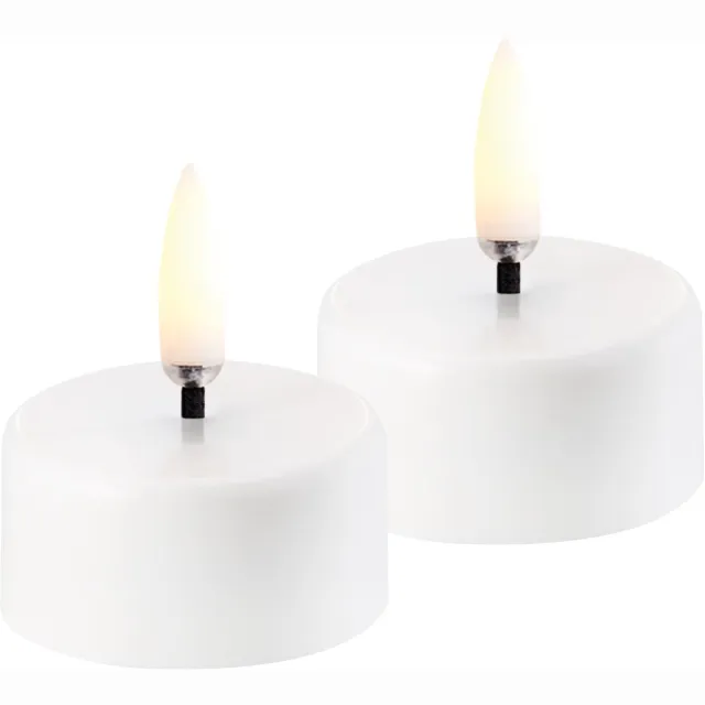 Uyuni Lighting rechargeable Theelicht klein - set van 2 - 3,9 cm x 2,3 cm Wit
