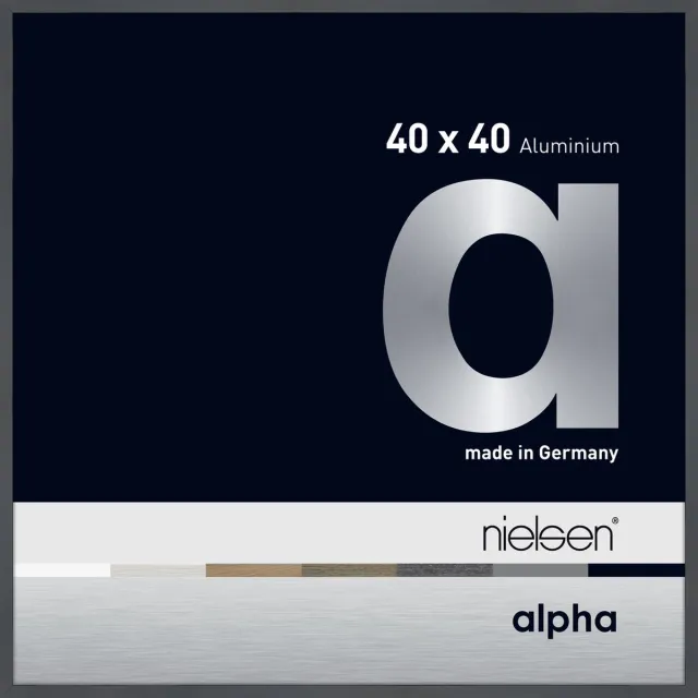 Nielsen Alpha Aluminium Wissellijst Glossy Dark Grey 40x40cm Donkergrijs-glanzend