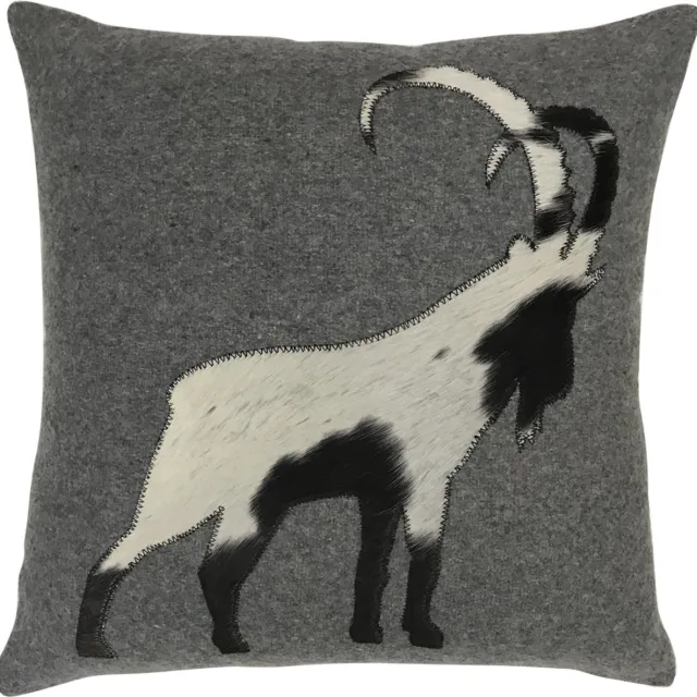 Mars & More Steenbok - sierkussen grijs - 45 x 45 cm Multi