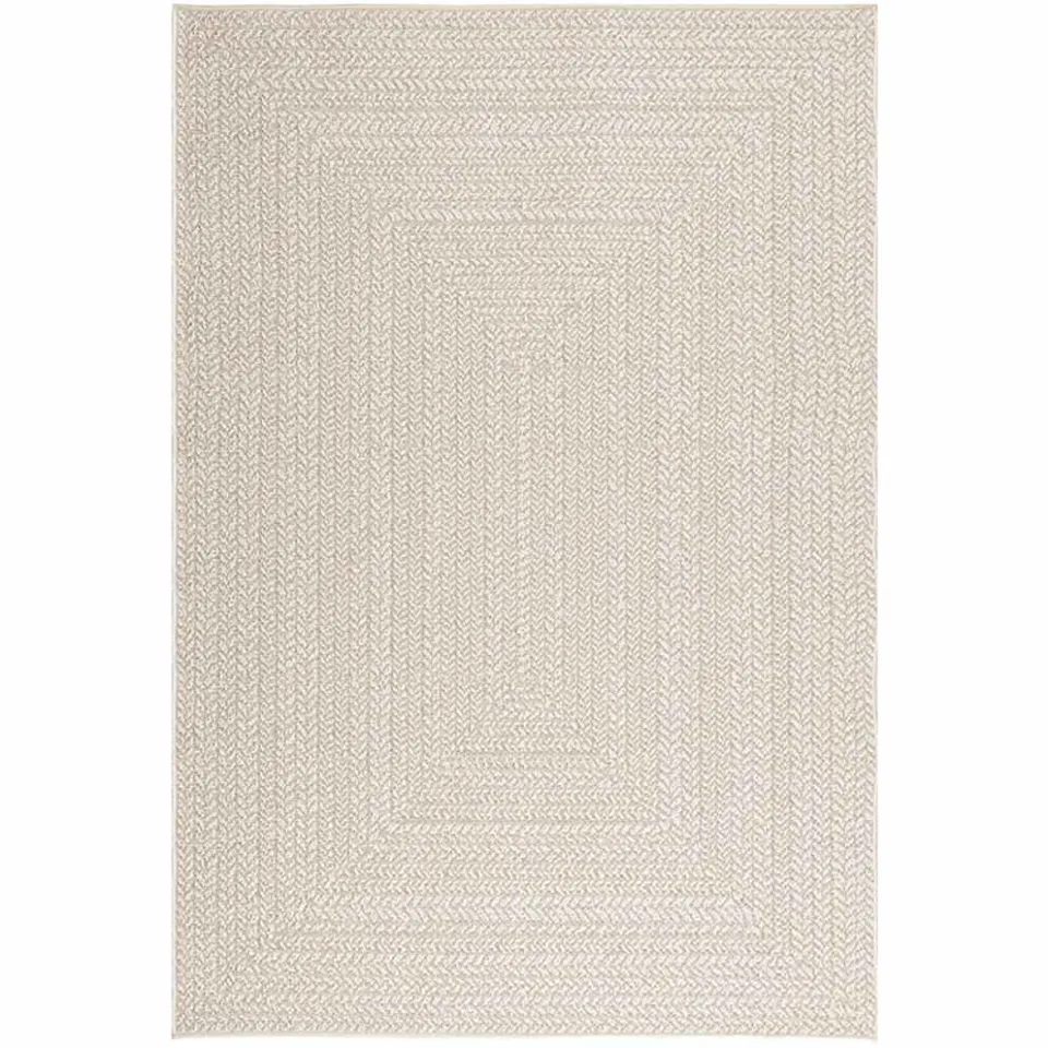vidaXL Vloerkleed ZIZUR room binnen en buiten 140x200 cm jute look Crème