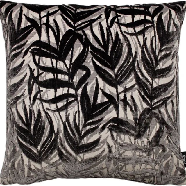 Raaf sierkussen-hoes Flora antraciet 50x50 cm Grijs