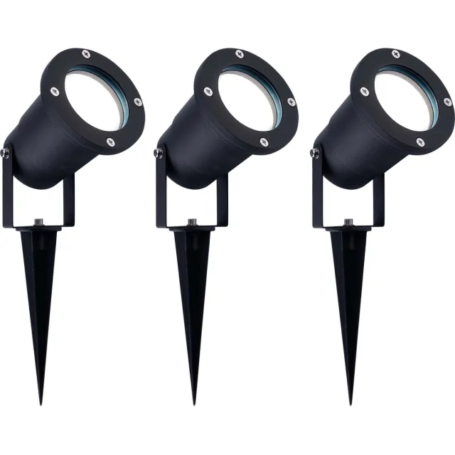 LEDVION 3X LED Prikspots - IP65 - 5W - 6500K - 1M Zwart